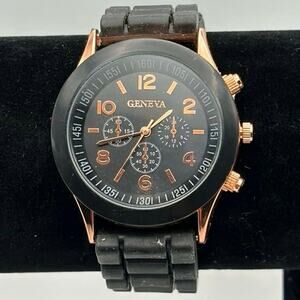 Black & Rose Gold Geneva Watch